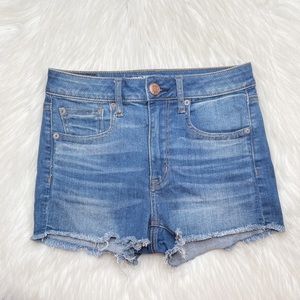 American Eagle Super Hi-Rise Shortie Jean Shorts